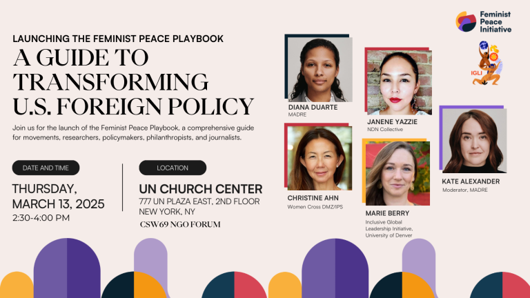 Launching the Feminist Peace Playbook: A Guide to Transforming U.S. Foreign Policy